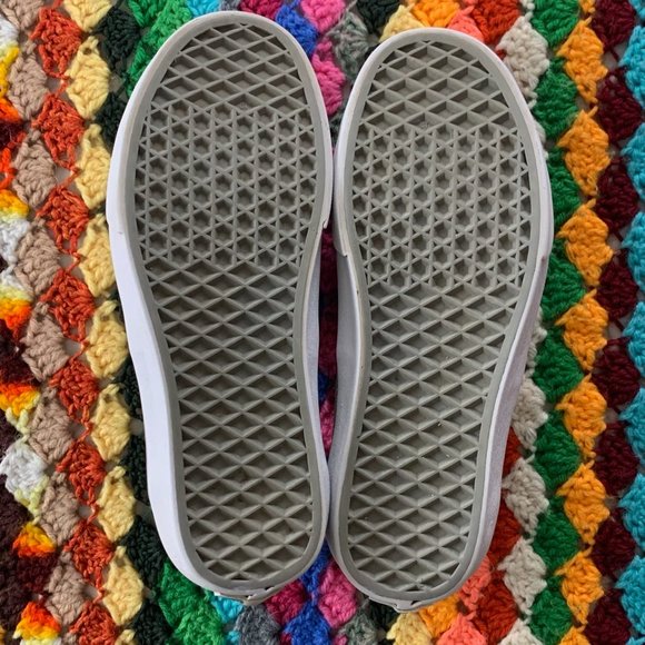 Vans Authentic Metallic Silver Glitter Lace Up Flat Skate Sneaker Waffle… - Picture 8 of 11